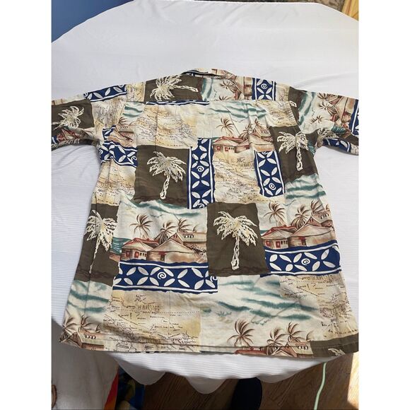 Nautica Men’s Vintage 90s Hawaiian Camp Short Sleeve Button Up Shirt Size Medium - Picture 5 of 6